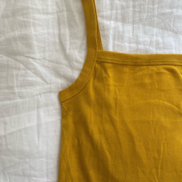 Mustard Yellow Ribbed Tank Top - Picture 2 of 2